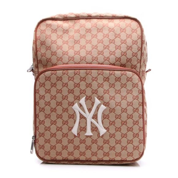 Gucci Backpack NY Yankees Medium Brick Red/Beige in Canvas with